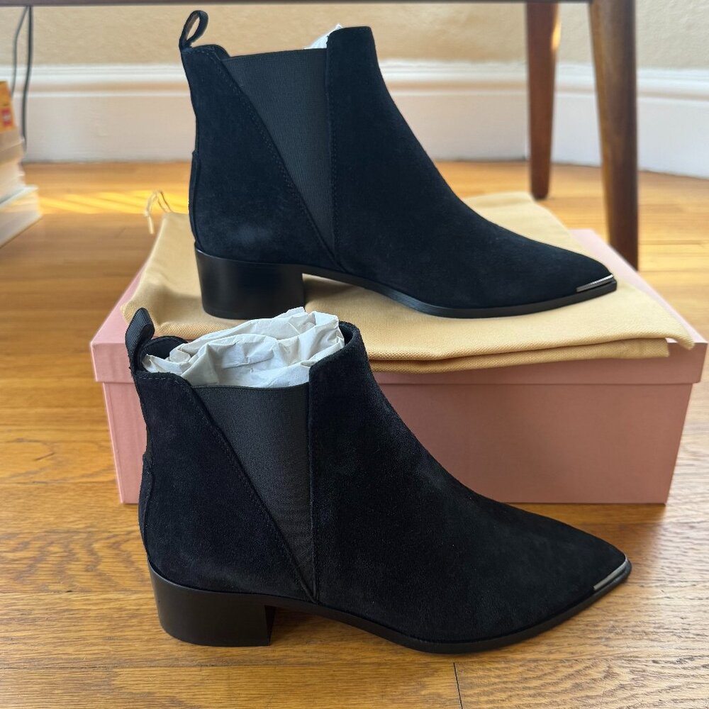 Acne Studios Jensen Suede Black Boots Size 36 NWT
